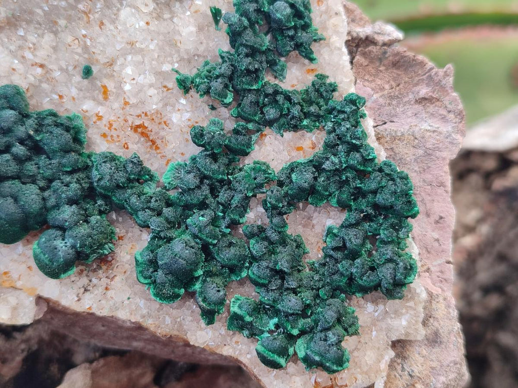 Natural Ball Malachite Specimens with Quartz on Dolomite Matrix x 1 From Mindingi Mine, Kambove, Congo - Toprock Gemstones and Minerals 