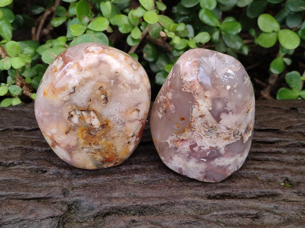 Polished and Natural Flower Agate Standing Display Pieces x 3 From Antsahalova, Madagascar - Toprock Gemstones and Minerals 