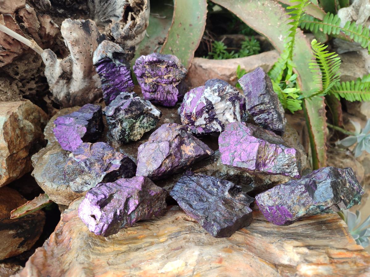 Natural Metallic Cobbed Purpurite Specimens x 12 From Erongo, Namibia - Toprock Gemstones and Minerals 