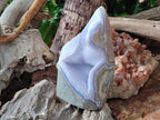 Polished and Natural Blue Lace Agate Standing Display Pieces x 2 From Nsanje, Malawi - Toprock Gemstones and Minerals 