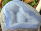 Polished and Natural Blue Lace Agate Standing Display Pieces x 2 From Nsanje, Malawi - Toprock Gemstones and Minerals 