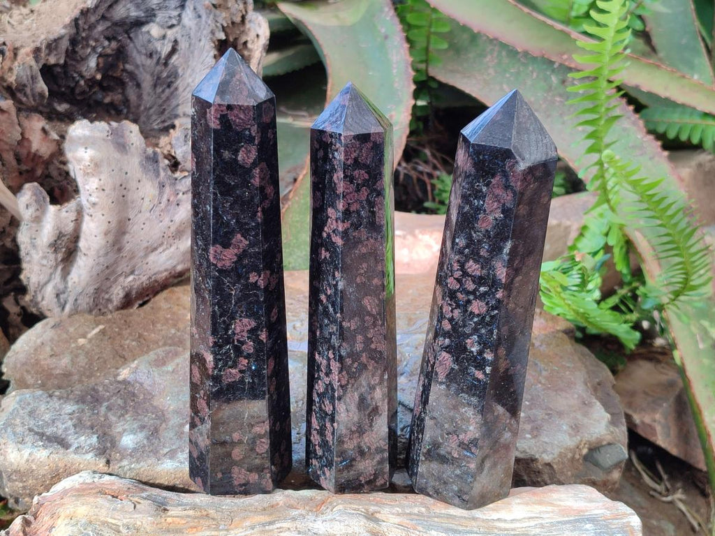 Polished Blue Speck Iolite Water Sapphire Display Crystals x 3 From Ambatofinandrahana, Madagascar - Toprock Gemstones and Minerals 