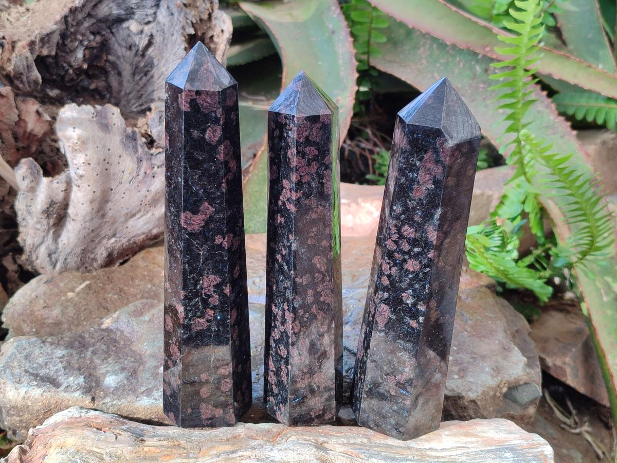 Polished Blue Speck Iolite Water Sapphire Display Crystals x 3 From Ambatofinandrahana, Madagascar - Toprock Gemstones and Minerals 