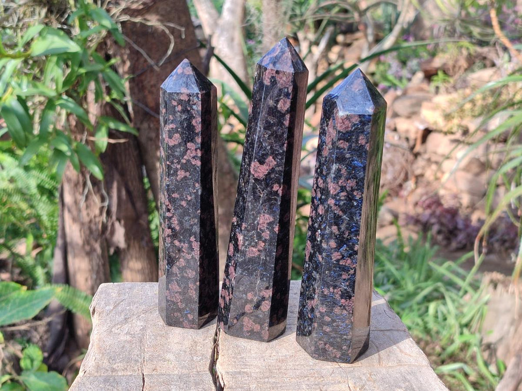 Polished Blue Speck Iolite Water Sapphire Display Crystals x 3 From Ambatofinandrahana, Madagascar - Toprock Gemstones and Minerals 