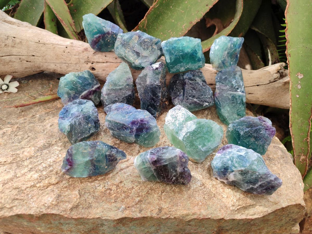 Natural Watermelon Fluorite Cobbed Specimens x 24 From Uis, Namibia - Toprock Gemstones and Minerals 