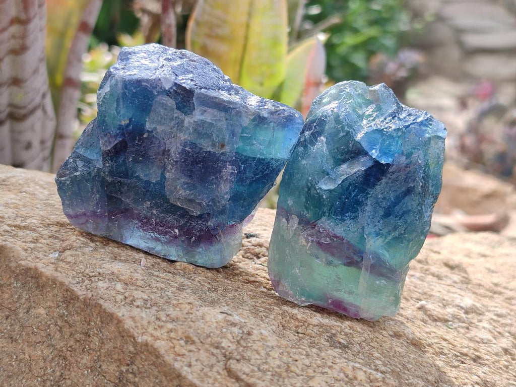 Natural Watermelon Fluorite Cobbed Specimens x 24 From Uis, Namibia - Toprock Gemstones and Minerals 