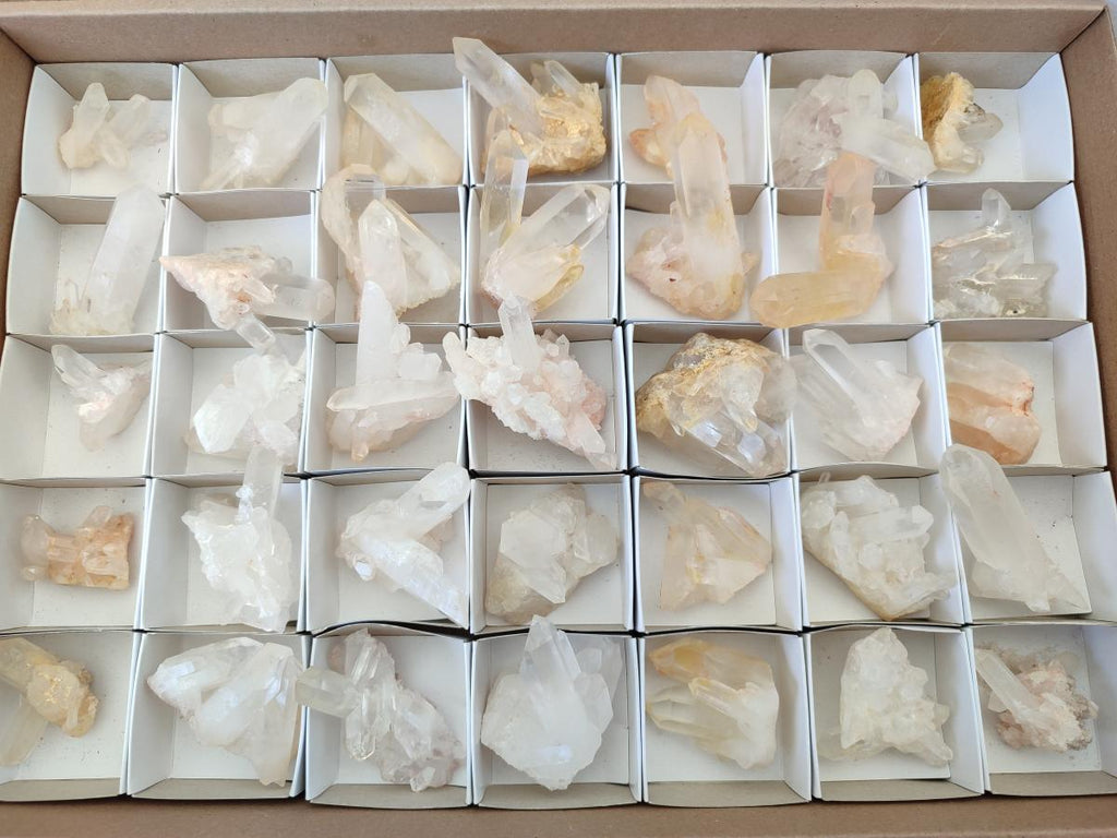 Natural Malagasy Quartz Clusters x 35 From Madagascar - Toprock Gemstones and Minerals 