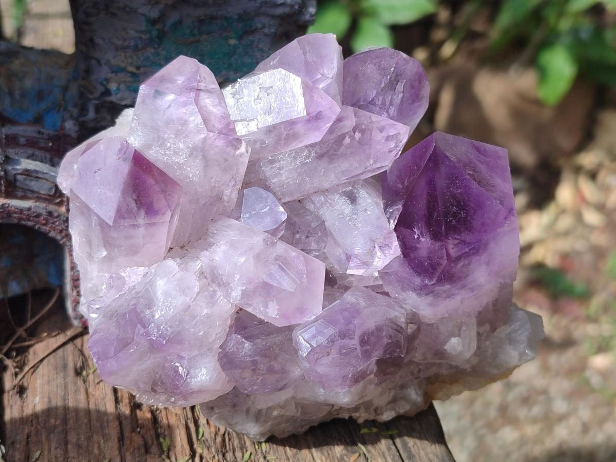 Natural Jacaranda Amethyst Clusters x 2 From Mumbwa, Zambia - Toprock Gemstones and Minerals 