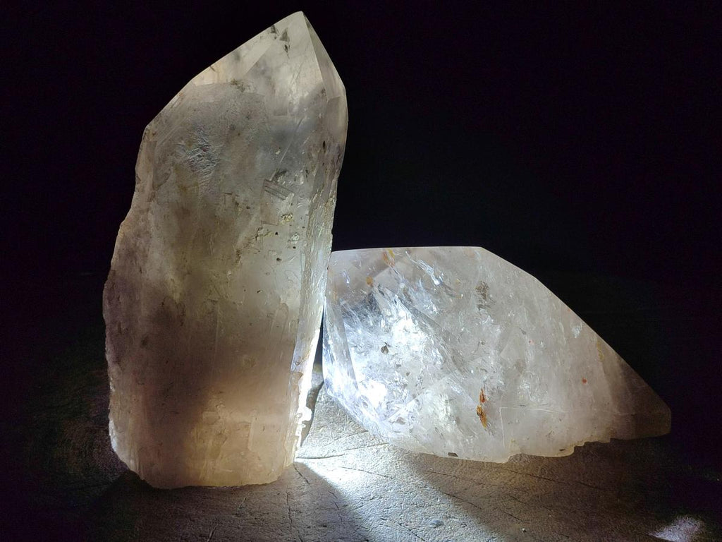 Natural Mix of Smokey Angolan Quartz Crystals with Polished Terminations x 2 From Angola - Toprock Gemstones and Minerals 