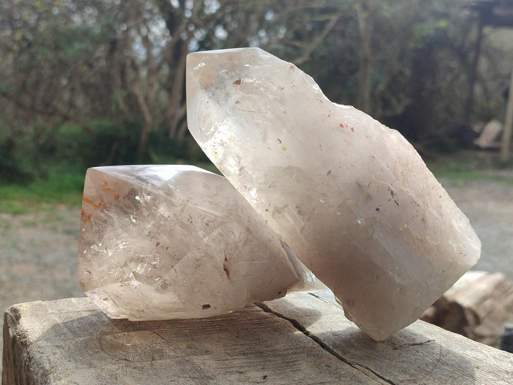 Natural Mix of Smokey Angolan Quartz Crystals with Polished Terminations x 2 From Angola - Toprock Gemstones and Minerals 