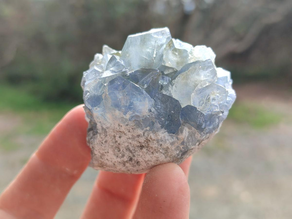 Natural Blue Celestite Specimens x 8 From Sakoany, Madagascar - Toprock Gemstones and Minerals 