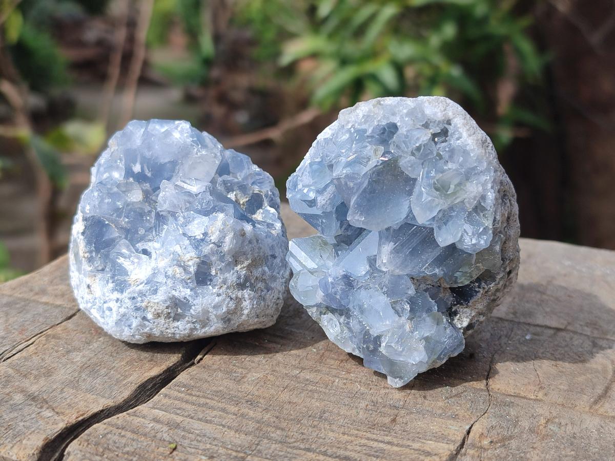 Natural Blue Celestite Specimens x 8 From Sakoany, Madagascar - Toprock Gemstones and Minerals 