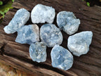 Natural Blue Celestite Specimens x 8 From Sakoany, Madagascar - Toprock Gemstones and Minerals 