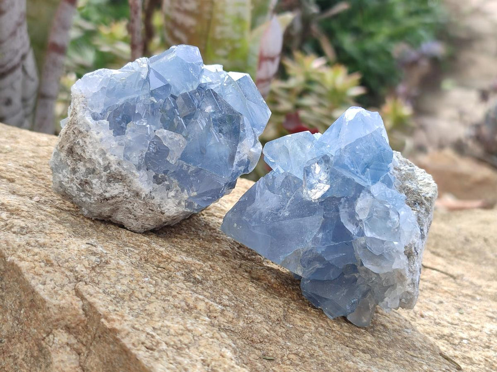 Natural Blue Celestite Specimens x 8 From Sakoany, Madagascar - Toprock Gemstones and Minerals 