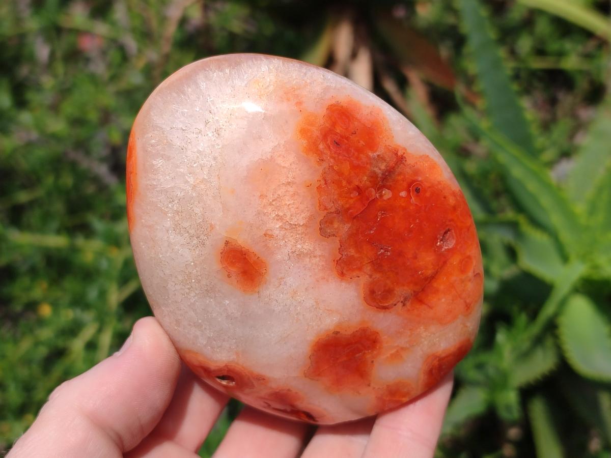 Polished and Natural Carnelian Agate Gemstone Standing Display Pieces x 3 From Madagascar - Toprock Gemstones and Minerals 