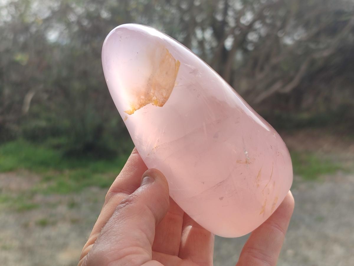 Polished Gemmy Rose Quartz Standing Display Pieces x 3 From Madagascar - Toprock Gemstones and Minerals 