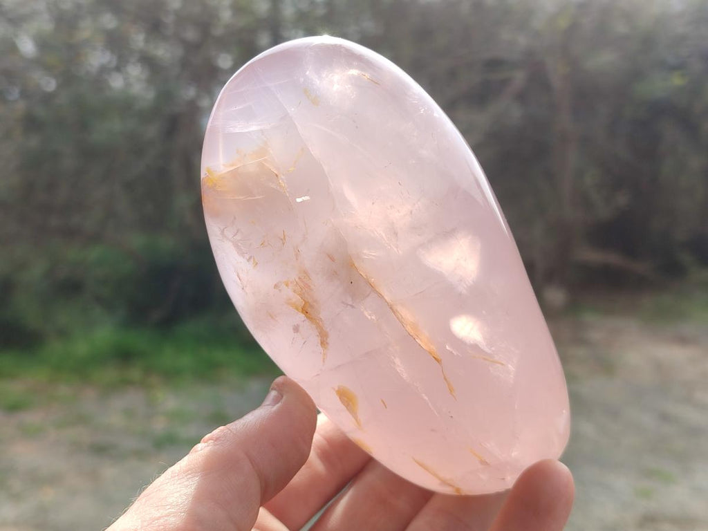 Polished Gemmy Rose Quartz Standing Display Pieces x 3 From Madagascar - Toprock Gemstones and Minerals 