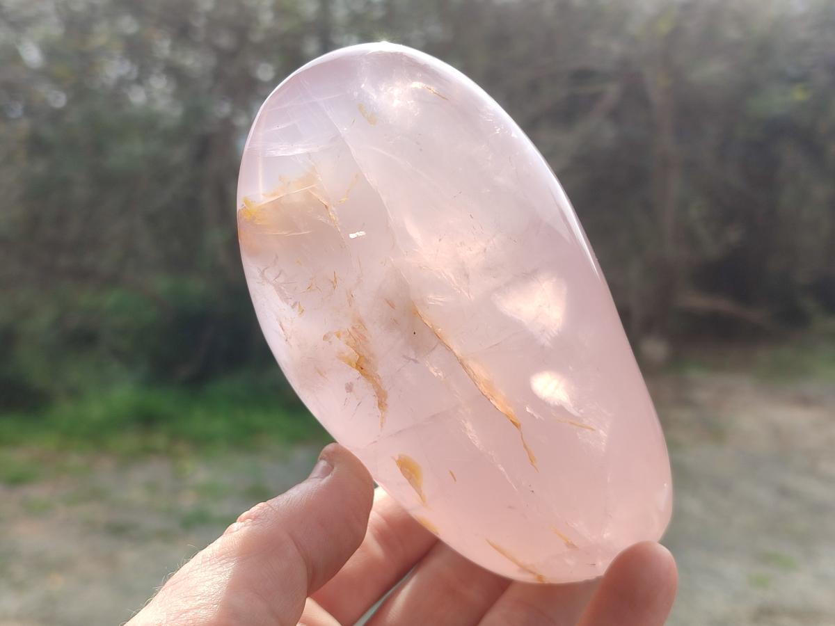 Polished Gemmy Rose Quartz Standing Display Pieces x 3 From Madagascar - Toprock Gemstones and Minerals 