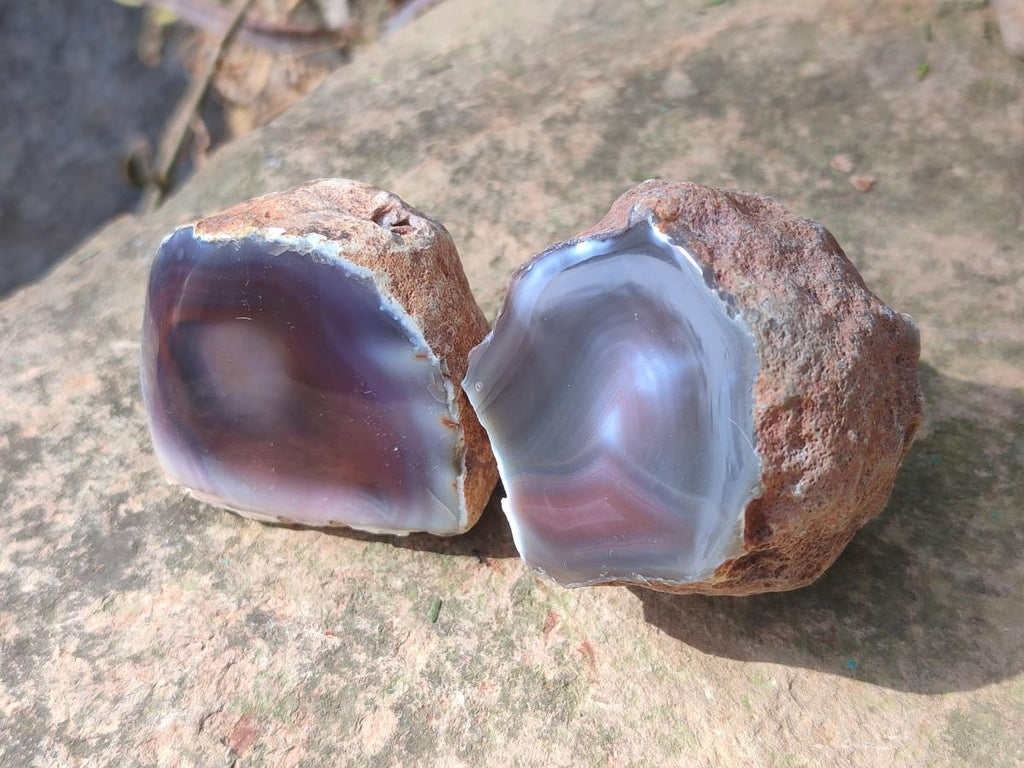 Polished One Side Red Shashe River Agate Nodules x 24 From Shashe River, Zimbabwe - Toprock Gemstones and Minerals 