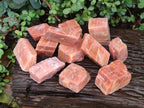 Natural Rhombohedral Sunset Orange Calcite Specimens x 12 From Spitzkop, Namibia - Toprock Gemstones and Minerals 