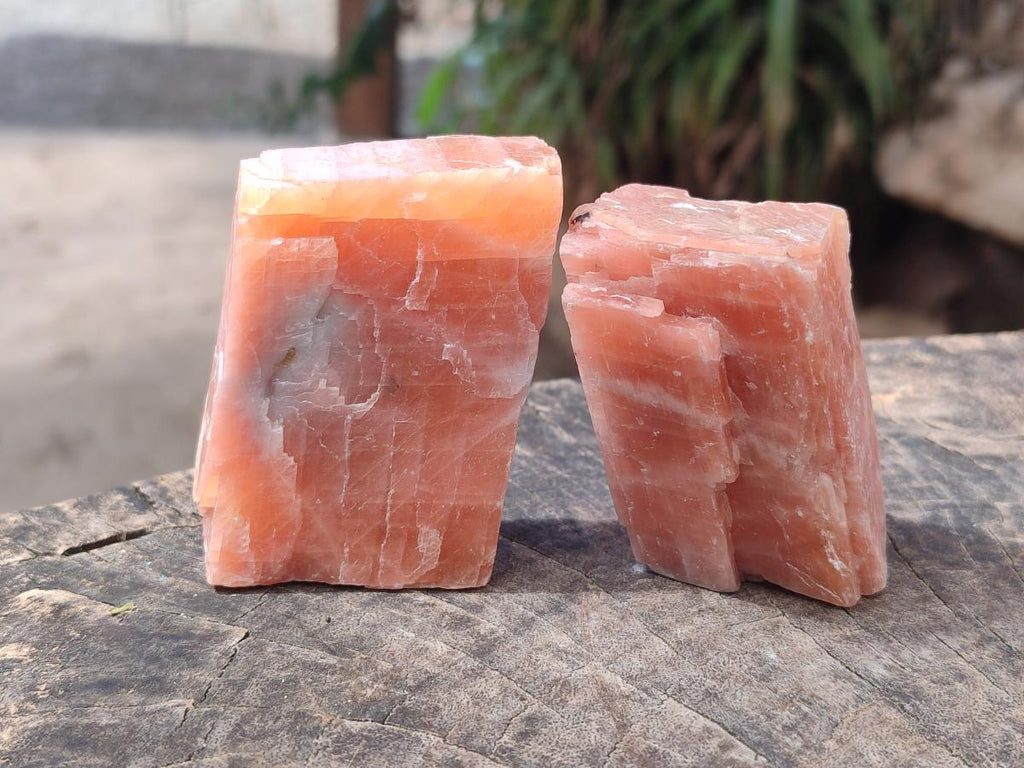 Natural Rhombohedral Sunset Orange Calcite Specimens x 12 From Spitzkop, Namibia - Toprock Gemstones and Minerals 