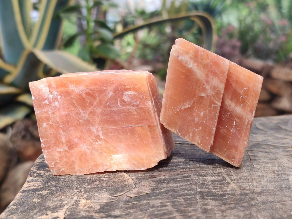 Natural Rhombohedral Sunset Orange Calcite Specimens x 12 From Spitzkop, Namibia - Toprock Gemstones and Minerals 