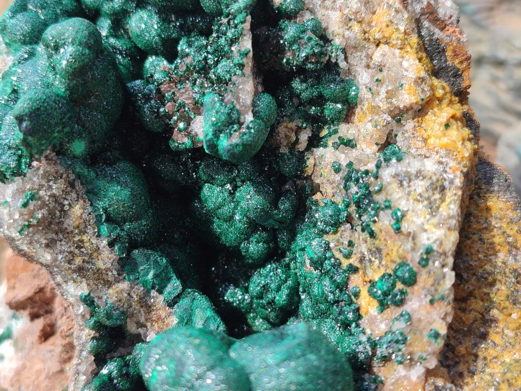 Natural Large Ball Malachite Specimen with Quartz on Dolomite x 1 From Mindingi Mine, Kambove, Congo - Toprock Gemstones and Minerals 