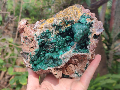 Natural Large Ball Malachite Specimen with Quartz on Dolomite x 1 From Mindingi Mine, Kambove, Congo - Toprock Gemstones and Minerals 