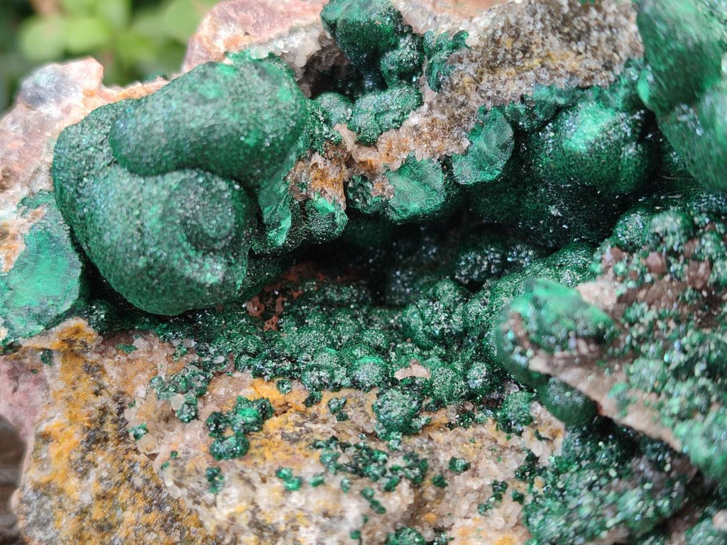 Natural Large Ball Malachite Specimen with Quartz on Dolomite x 1 From Mindingi Mine, Kambove, Congo - Toprock Gemstones and Minerals 