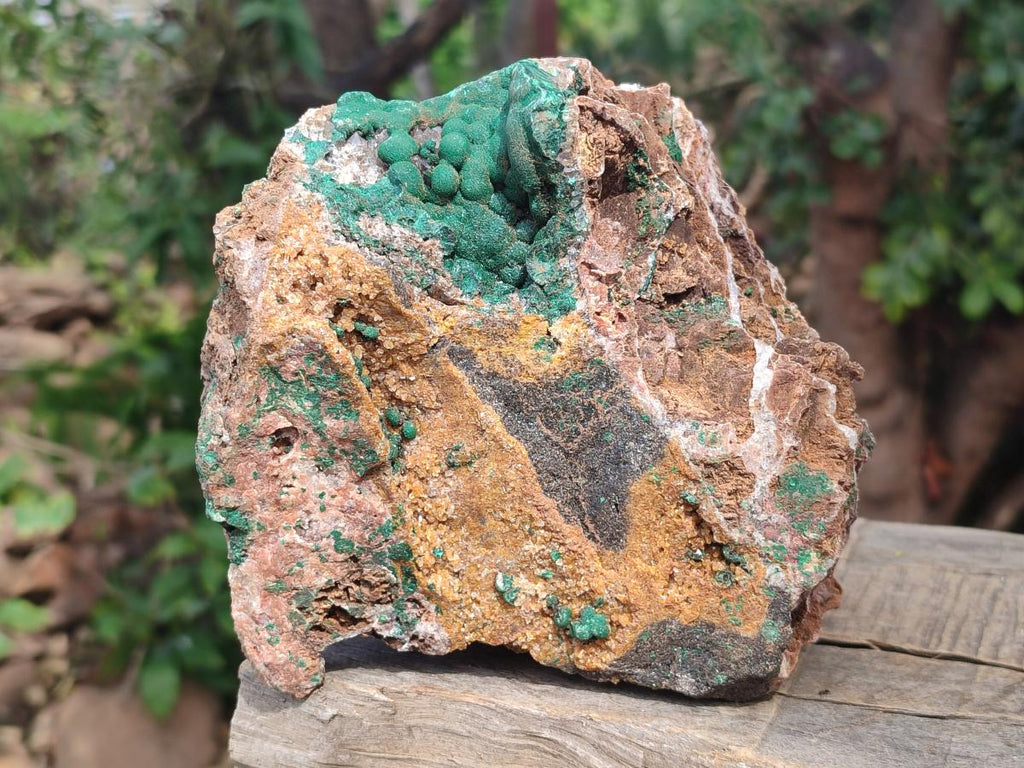 Natural Large Ball Malachite Specimen with Quartz on Dolomite x 1 From Mindingi Mine, Kambove, Congo - Toprock Gemstones and Minerals 