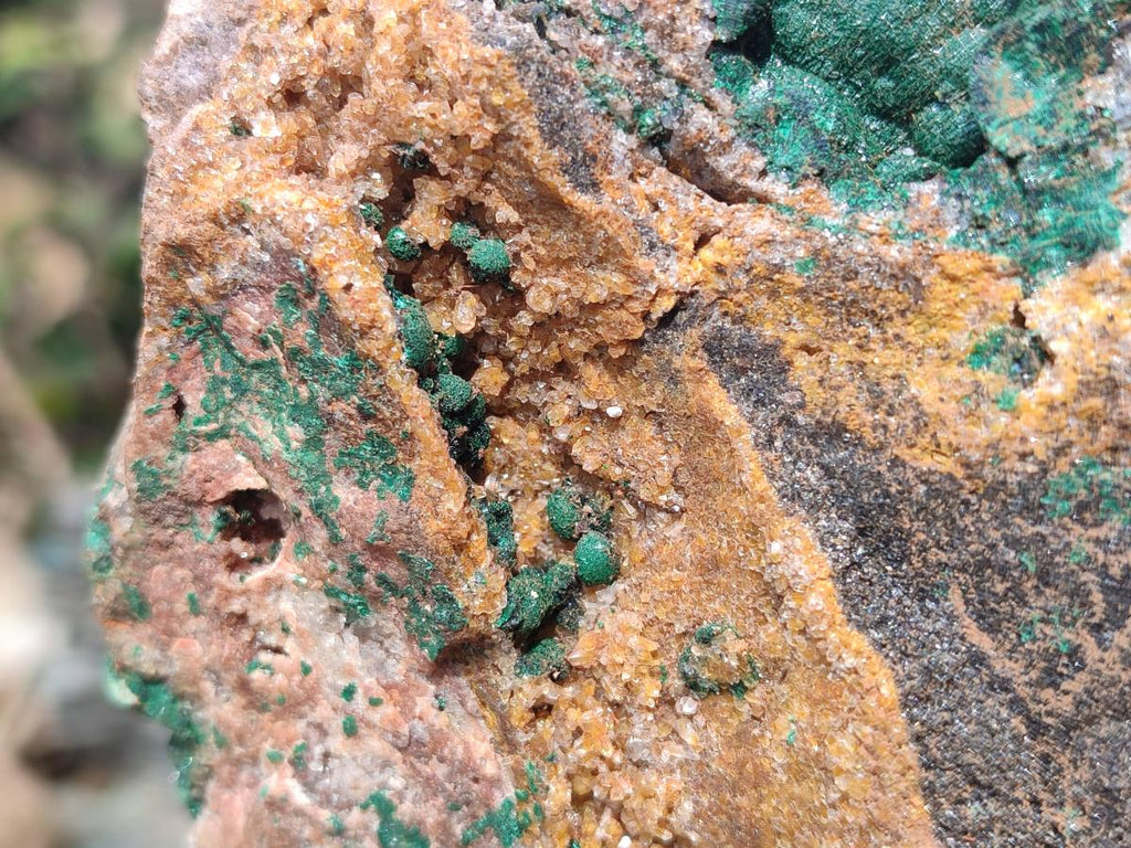 Natural Large Ball Malachite Specimen with Quartz on Dolomite x 1 From Mindingi Mine, Kambove, Congo - Toprock Gemstones and Minerals 