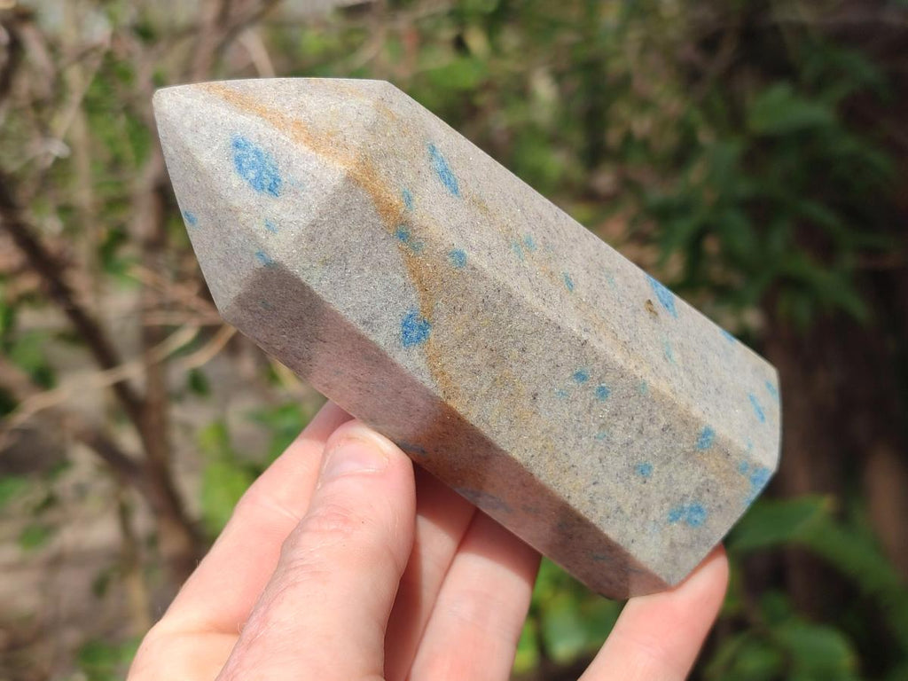 Polished Blue Spotted Spinel in Quartz Display Crystals x 3 From Madagascar - Toprock Gemstones and Minerals 