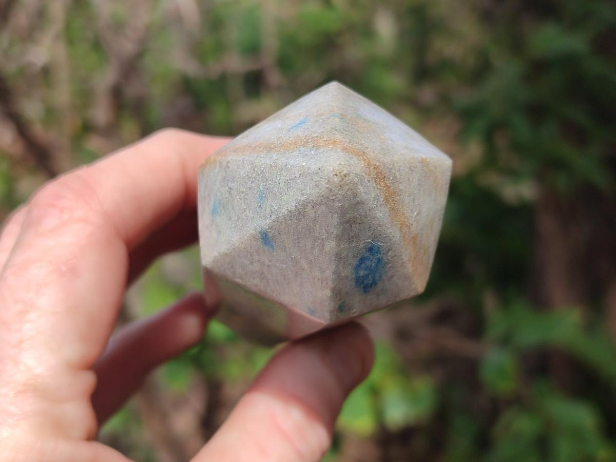 Polished Blue Spotted Spinel in Quartz Display Crystals x 3 From Madagascar - Toprock Gemstones and Minerals 