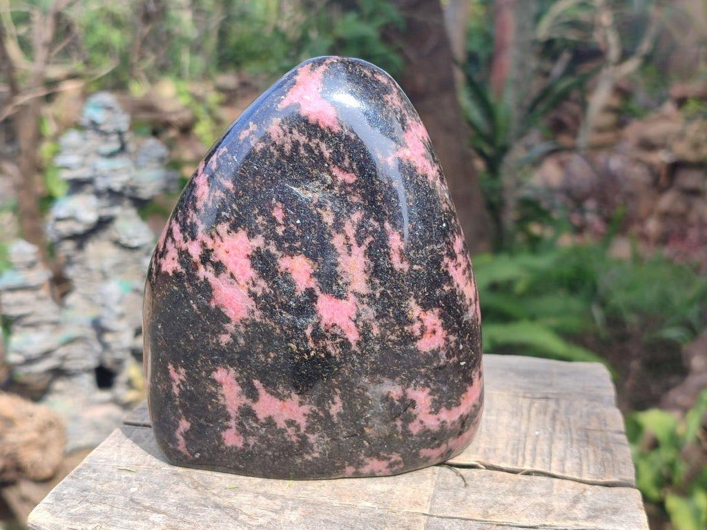 Polished Large Rhodonite Standing Display Piece x 1 From Ambindavato, Madagascar - Toprock Gemstones and Minerals 