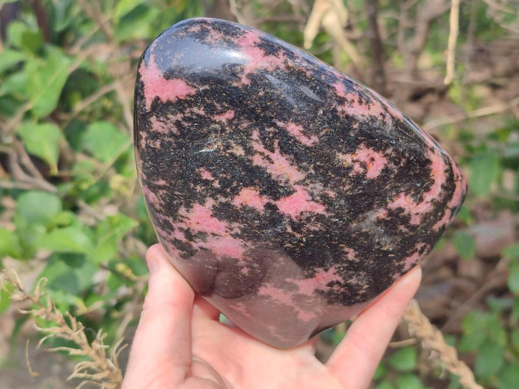 Polished Large Rhodonite Standing Display Piece x 1 From Ambindavato, Madagascar - Toprock Gemstones and Minerals 
