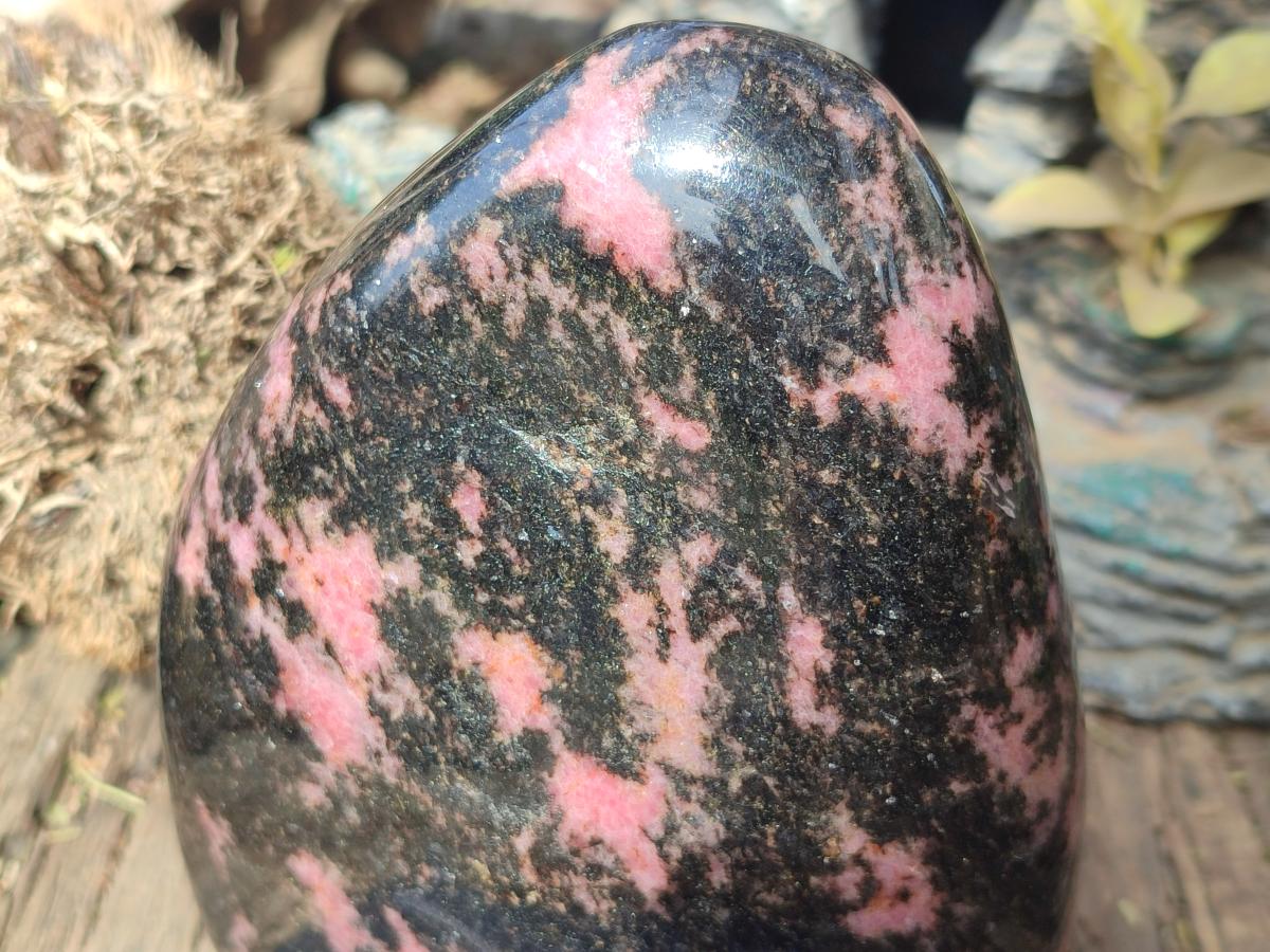 Polished Large Rhodonite Standing Display Piece x 1 From Ambindavato, Madagascar - Toprock Gemstones and Minerals 