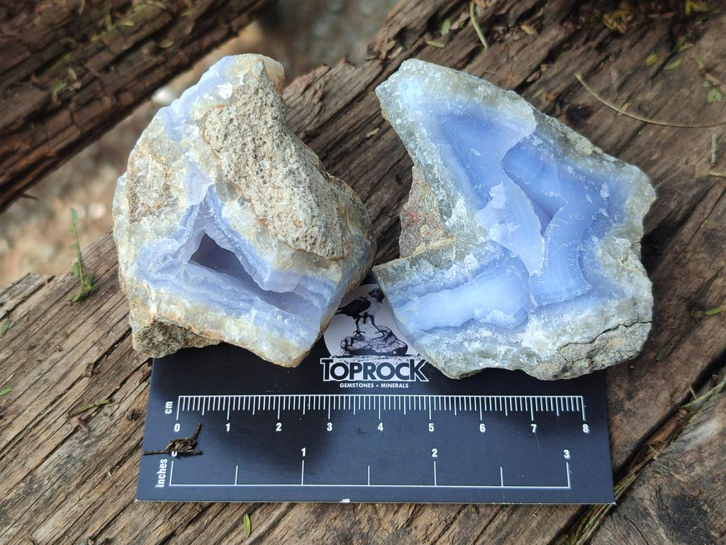 Natural Blue Lace Agate Specimens x 16 From Nsanje, Malawi - Toprock Gemstones and Minerals 