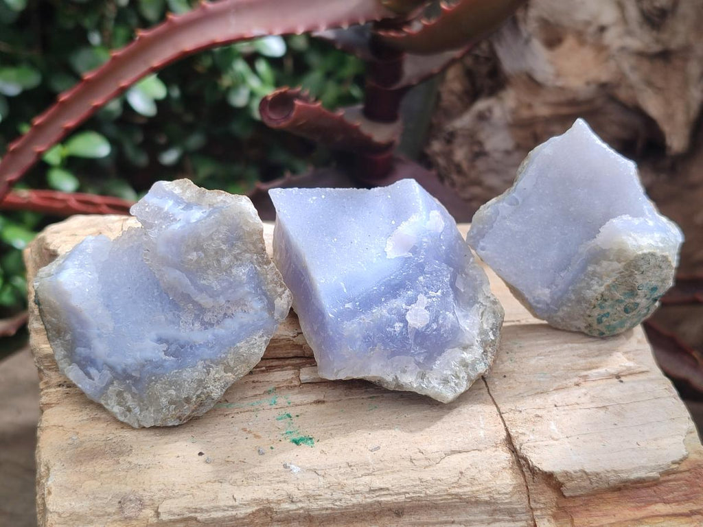 Natural Blue Lace Agate Specimens x 16 From Nsanje, Malawi - Toprock Gemstones and Minerals 