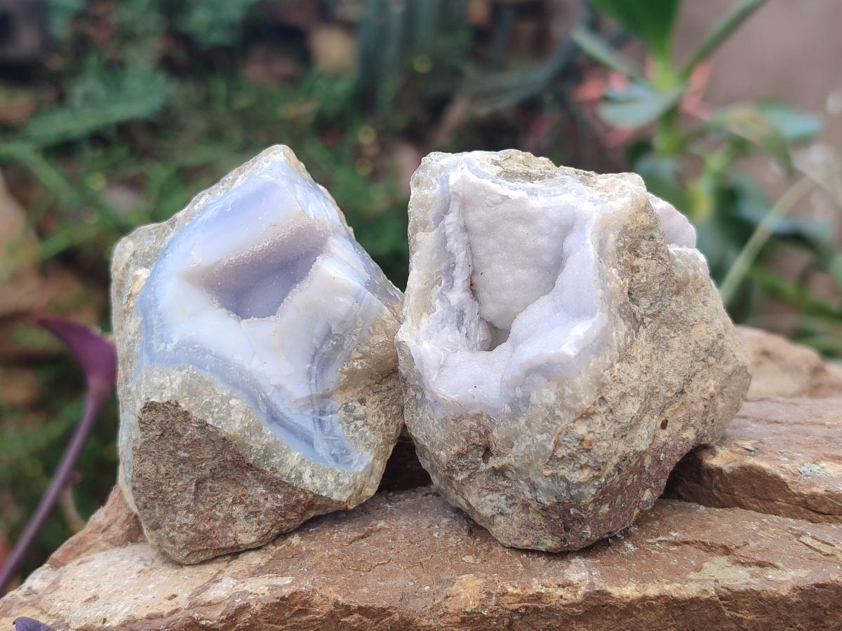 Natural Blue Lace Agate Specimens x 16 From Nsanje, Malawi - Toprock Gemstones and Minerals 