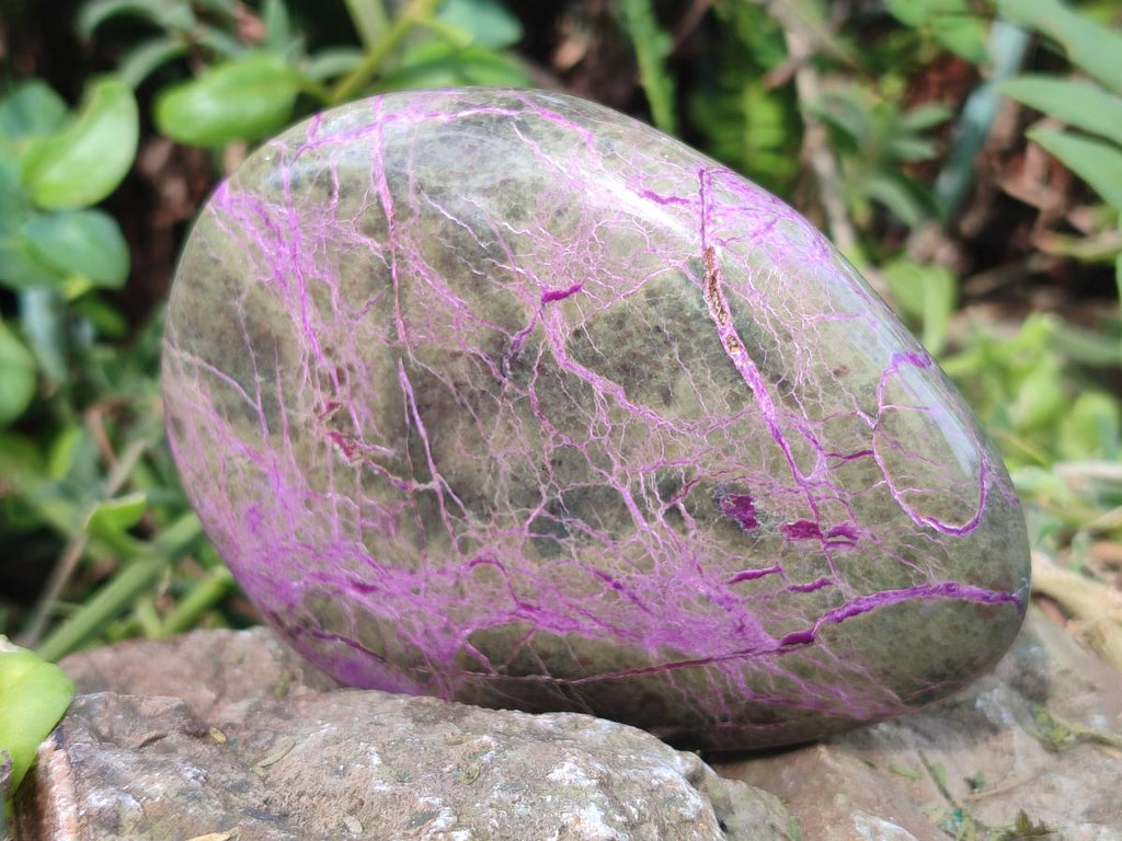 Polished Stichtite Free Form and Standing Display Pieces x 3 From Barberton, South Africa - Toprock Gemstones and Minerals 