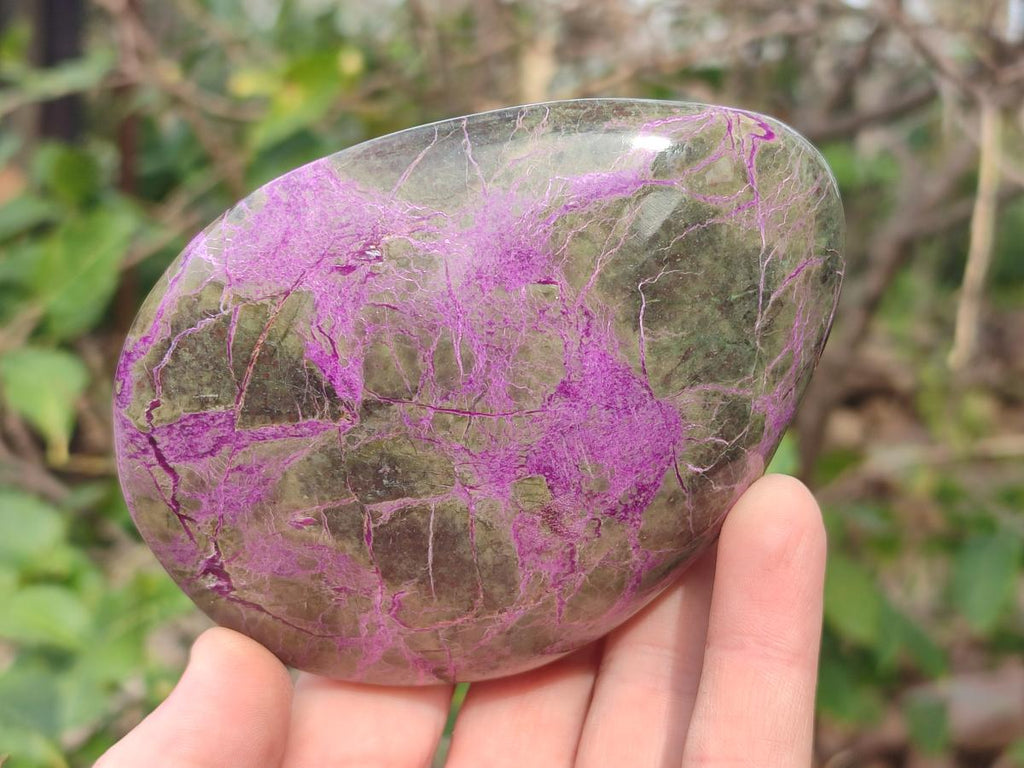 Polished Stichtite Free Form and Standing Display Pieces x 3 From Barberton, South Africa - Toprock Gemstones and Minerals 