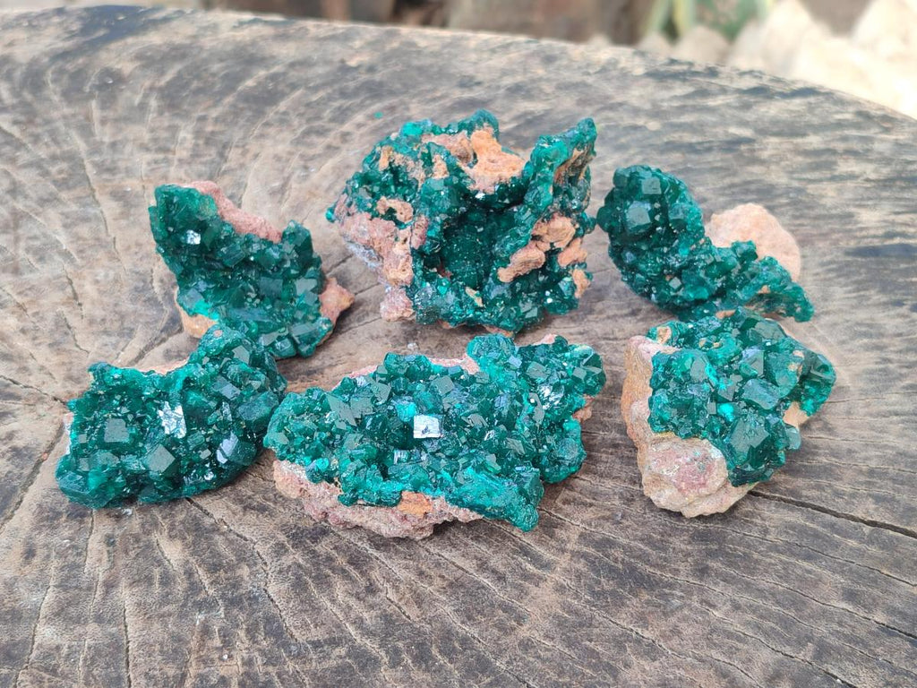 Natural Dioptase Specimens on Dolomite Matrix x 6 From Likasi, Congo - Toprock Gemstones and Minerals 