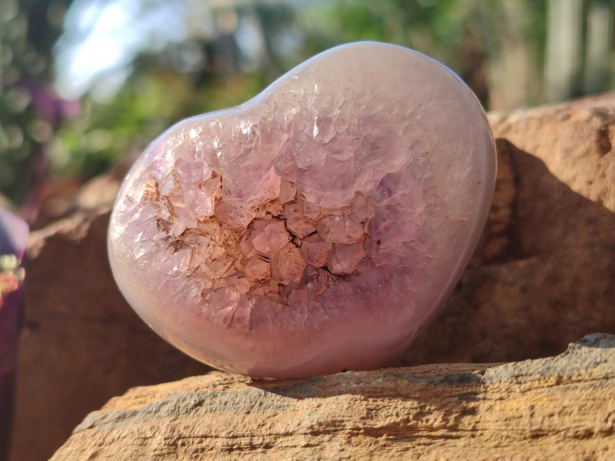 Polished and Natural Mix of Amethyst Centered Agate Pieces x 12 From Maintirano, Madagascar - Toprock Gemstones and Minerals 