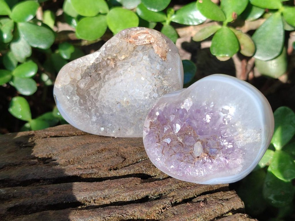 Polished and Natural Mix of Amethyst Centered Agate Pieces x 12 From Maintirano, Madagascar - Toprock Gemstones and Minerals 