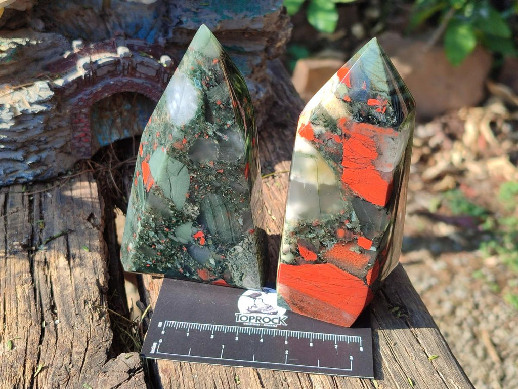 Polished Bloodstone Display Crystals x 3 From Swaziland - Toprock Gemstones and Minerals 