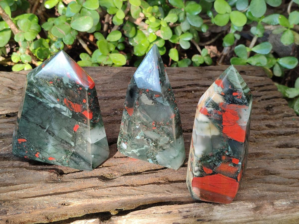 Polished Bloodstone Display Crystals x 3 From Swaziland - Toprock Gemstones and Minerals 