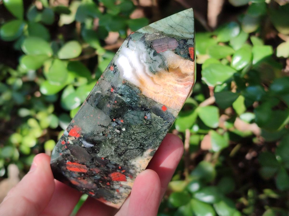 Polished Bloodstone Display Crystals x 3 From Swaziland - Toprock Gemstones and Minerals 