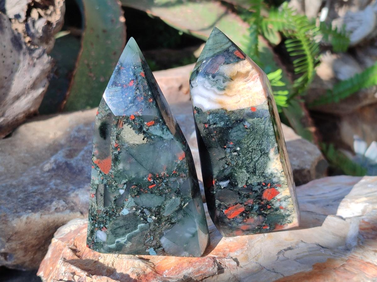 Polished Bloodstone Display Crystals x 3 From Swaziland - Toprock Gemstones and Minerals 