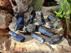 Natural Schorl Black Tourmaline Crystal Specimens x 12 From Erongo, Namibia - Toprock Gemstones and Minerals 