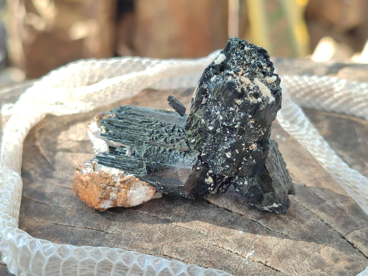 Natural Schorl Black Tourmaline Crystal Specimens x 12 From Erongo, Namibia - Toprock Gemstones and Minerals 